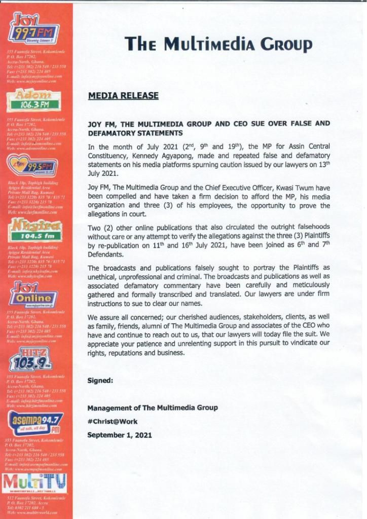 Multimedia defamation suit