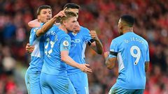 Manchester City twice come from behind during a breathless second half at Anfield