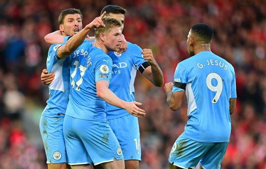 Manchester City twice come from behind during a breathless second half at Anfield