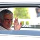 Mourinho, who says his new club is a project to "construct," waves from a car after his official presentation as AS Roma coach