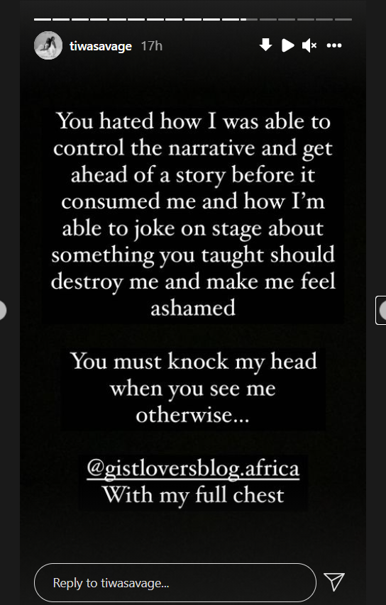 Tiwa Savage's statement