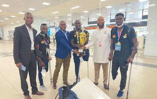 Photos: Ghana’s AFCON-winning amputee team finally arrives at Kotoka Airport