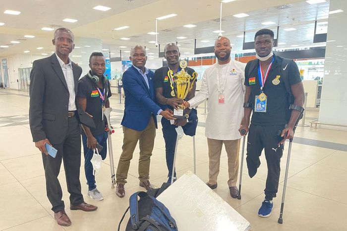 Photos: Ghana’s AFCON-winning amputee team finally arrives at Kotoka Airport