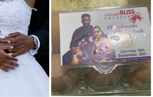 Couple leaves guests in awe after serving a crate of eggs as souvenir at their wedding