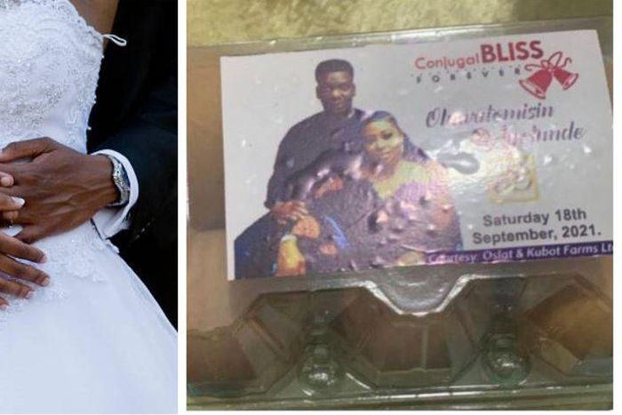 Couple leaves guests in awe after serving a crate of eggs as souvenir at their wedding