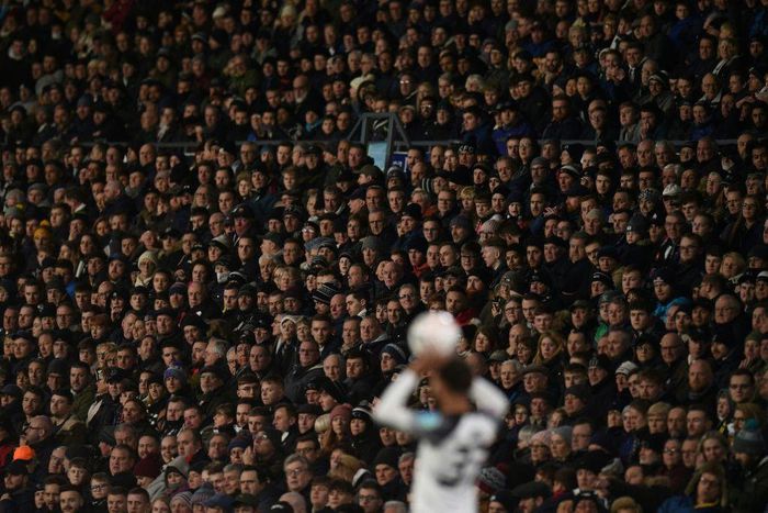 Fans watch Derby County's FA Cup clash against Manchester United at Pride Park Stadium in Derby on March 5, 2020