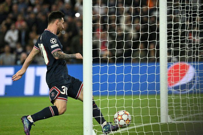 Lionel Messi follows in to score PSG's second-half equaliser