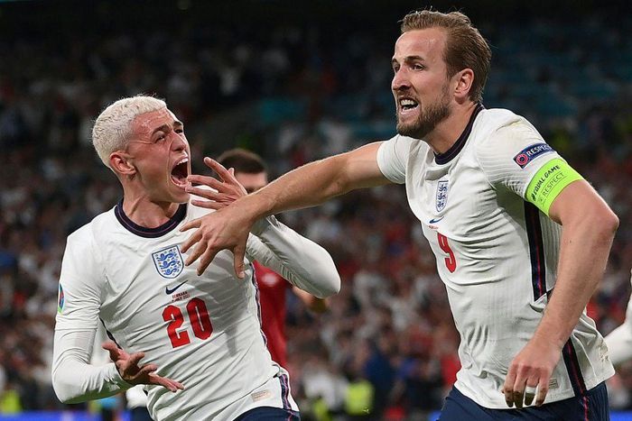 Leading from the front: England captain Harry Kane has scored four goals in his last three games at Euro 2020