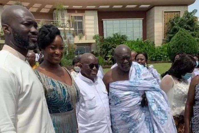 Maxwell Kofi Jumah’s son marries Akufo-Addo’s 3rd daughter at the presidency (videos & photos)