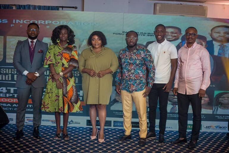 Celestine Donkor, Rev-Cynthia-Macaulay, Oheneba Clement-at-the-JBAK-press-launch