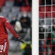 Leroy Sane celebrates scoring for Bayern Munich on Saturday