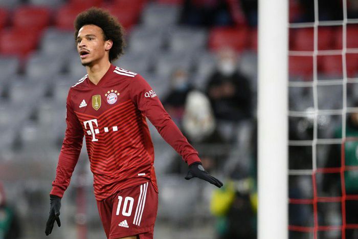 Leroy Sane celebrates scoring for Bayern Munich on Saturday