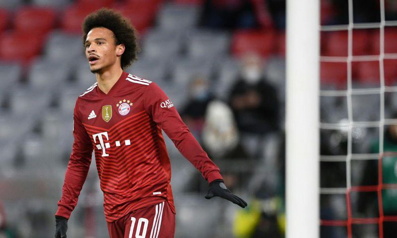 Leroy Sane celebrates scoring for Bayern Munich on Saturday