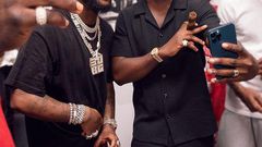 Sarkodie and Davido in Lagos