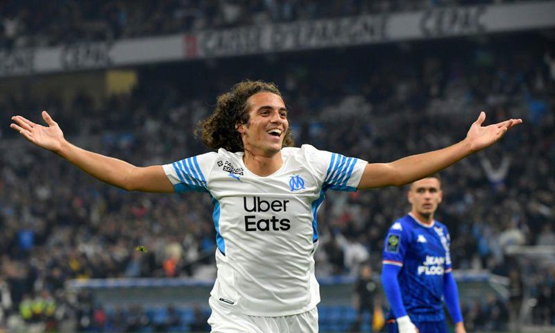 Matteo Guendouzi headed in Marseille's second goal in the win over Lorient