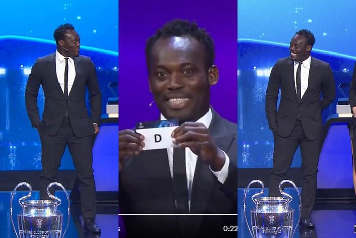 Photos: Michael Essien looks dapper as he helps conduct UEFA Champions League draw