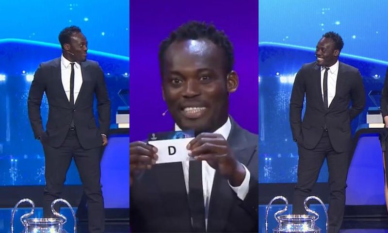 Photos: Michael Essien looks dapper as he helps conduct UEFA Champions League draw
