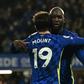 Chelsea forward Romelu Lukaku (right) celebrates after scoring against Brighton
