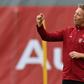 Bayern Munich head coach Julian Nagelsmann makes a point during training on Tuesday
