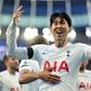Tottenham forward Son Heung-min celebrates against Aston Villa