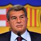 Facing a tricky future: Cub president Joan Laporta laid Barcelona's problems at a press conference
