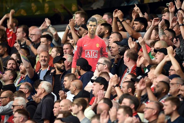 Manchester United fans celebrated the return of Cristiano Ronaldo with a cardboard cutout at Wolves