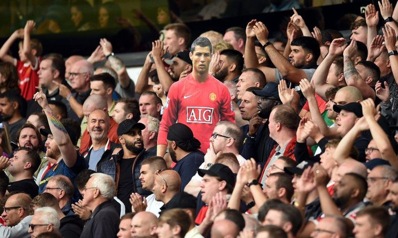 Manchester United fans celebrated the return of Cristiano Ronaldo with a cardboard cutout at Wolves