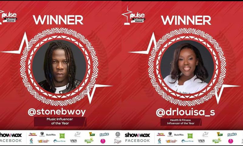 Stonebwoy and Dr Louisa win at Pulse Influencer Awards 2021