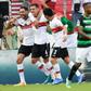 Stuttgart goalscorers (from left) Hamadi Al Ghaddioui, Marc-Oliver Kempf and Wataru Endo celebrate the 5-0 thrashing of Greuther Fuerth on Saturday
