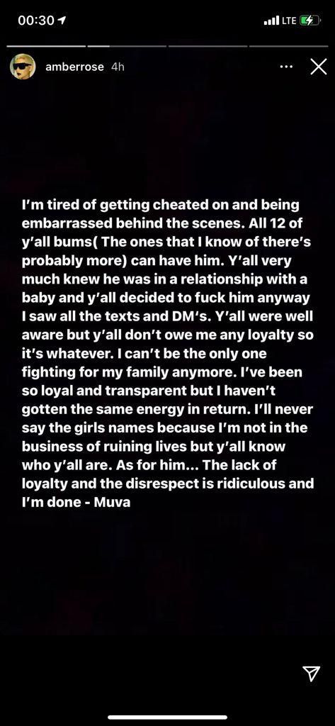 Screenshot of Amber Rose's post