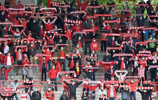 Union Berlin fans had to keep their distance when they returned to the stadium in May