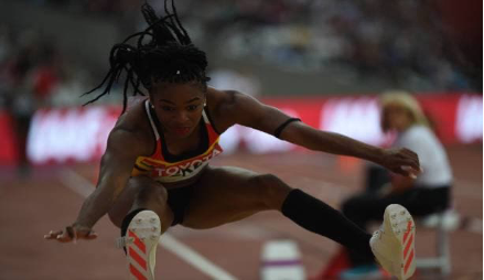 Nadia Eke at the 2017 IAAF World    Athletics Competition , [Photo by:  Nuru Photo via Ghetty Images]