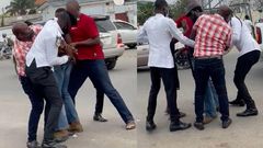 4 Ghana police officers struggle to arrest strong driver who allegedly beat them