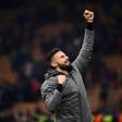 Reaching for the top: Olivier Giroud celebrating victory over Torino