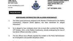 Police statement on Madina MP bodyguard