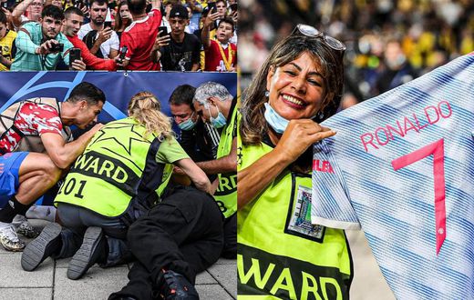 ‘Humble’ Ronaldo goes back to check on steward after mistakenly hitting her with a shot