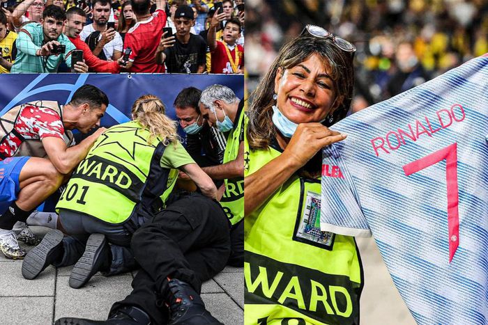 ‘Humble’ Ronaldo goes back to check on steward after mistakenly hitting her with a shot
