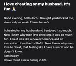 I cheated on my husband & enjoyed it so much; it was like an excursion - Woman brags
