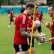 Joe Rodon and Gareth Bale trained with the rest of the Wales team in Rome on Thursday before flying to Amsterdam