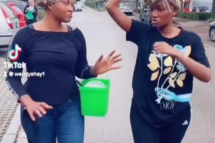 Wendy Shay and her mother selling pure water in Germany