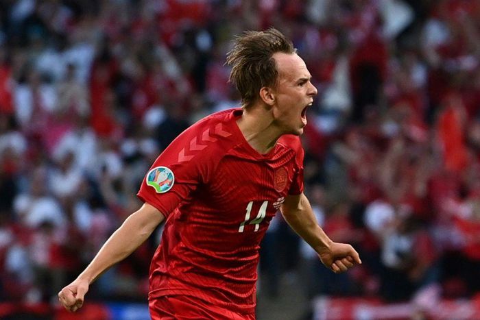 Mikkel Damsgaard scored twice at this summer's Euro 2020