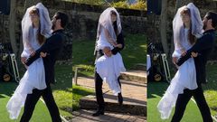 Groom carries bride’s twin sister with a disability like a baby to wedding venue (video)