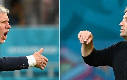 Czech coach Silhavy (L) and Denmark boss Hjulmand (R) are both looking to end long waits for their nations to reach a major semi-final