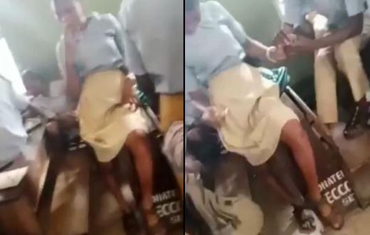 Female SHS students smoke in class