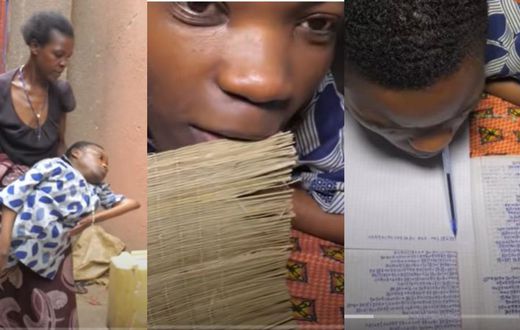 Lady with disability weaves mat, makes phone calls, does everything with her tongue
