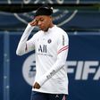 Kylian Mbappe at Paris Saint-Germain's training session on Thursday
