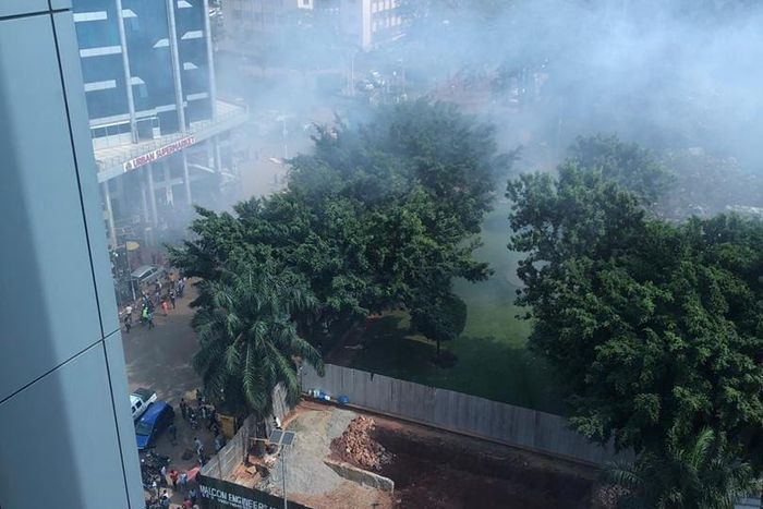 Twin bomb explosions at Jubilee Insurance house and Central Police Station in Kampala, Uganda.