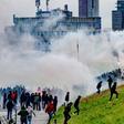 Feyenoord supporters outside De Kuip before the match against Ajax