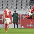 Kevin Schade (C) celebrates scoring Freiburg's winning goal on Sunday