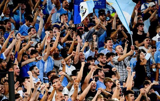 Lazio fans at the city derby against Roma in September